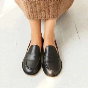 NEW Either/Or The Black Leather Loafer Minimalist Slip on Shoe Flat Size 6